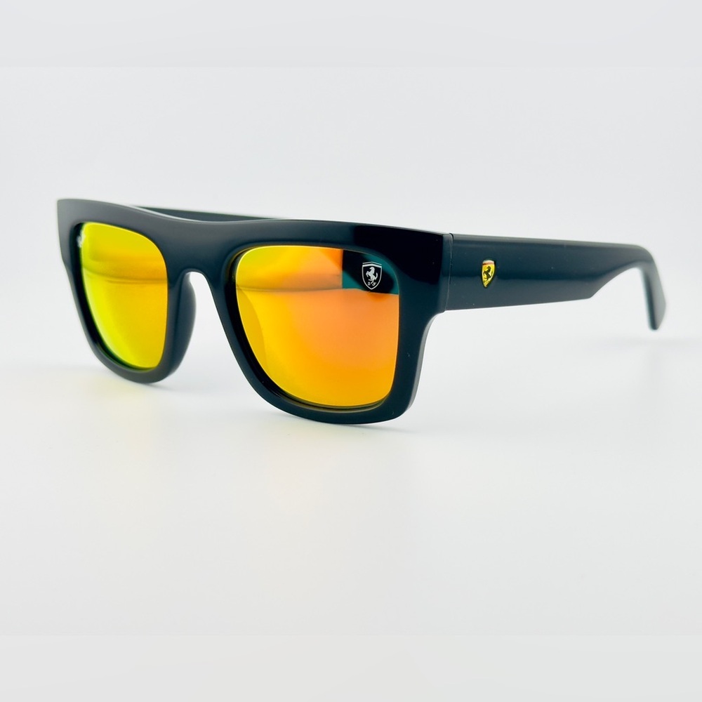 Ray-Ban Scuderia Ferrari Sunglasses RB2217M Black Frame Yellow-Orange Lenses - Picture 6 of 14